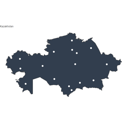 Example of geocoding with point geometry: Kazakhstan